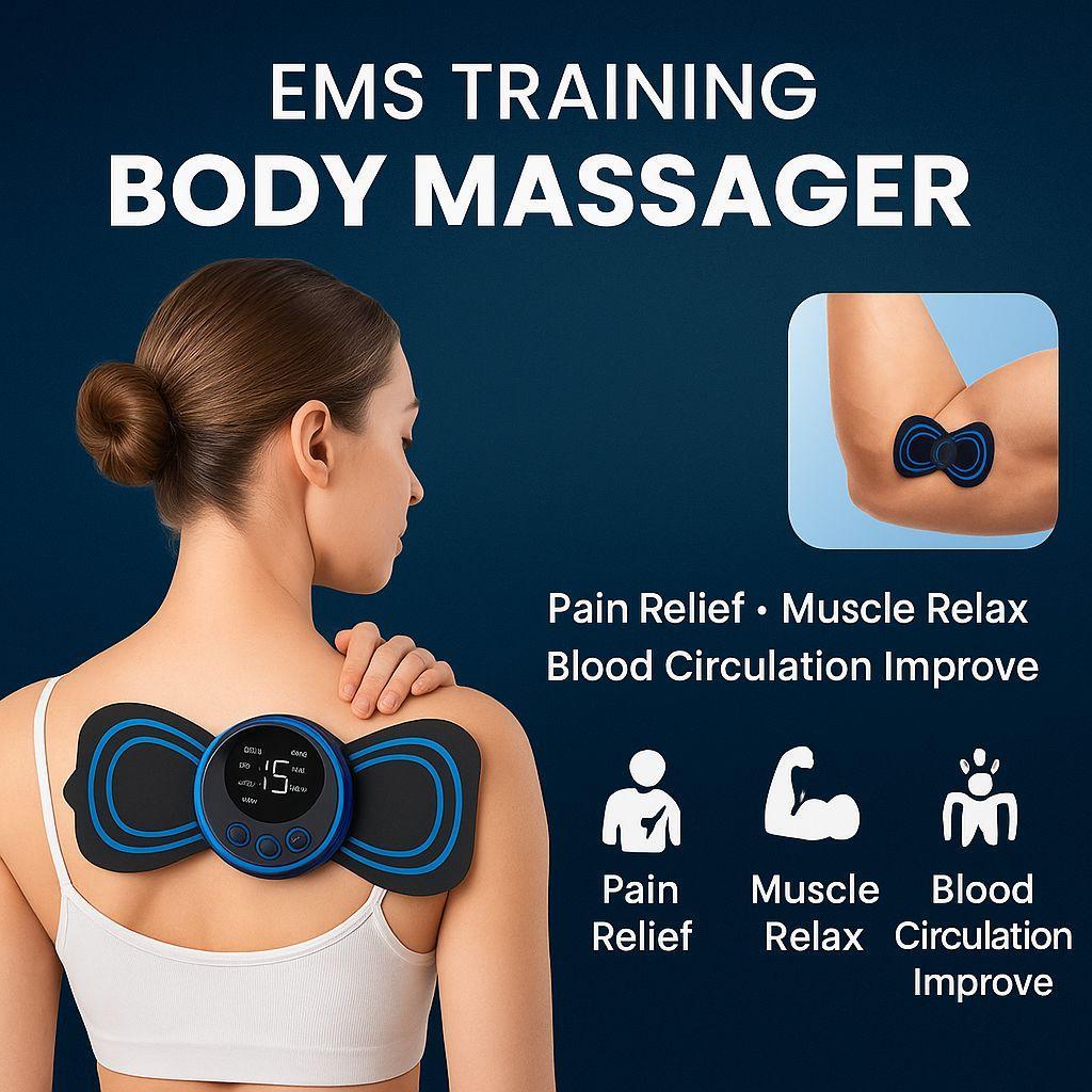 Electric Neck Massager Patch – Mini Butterfly EMS Massage Machine for Full Body