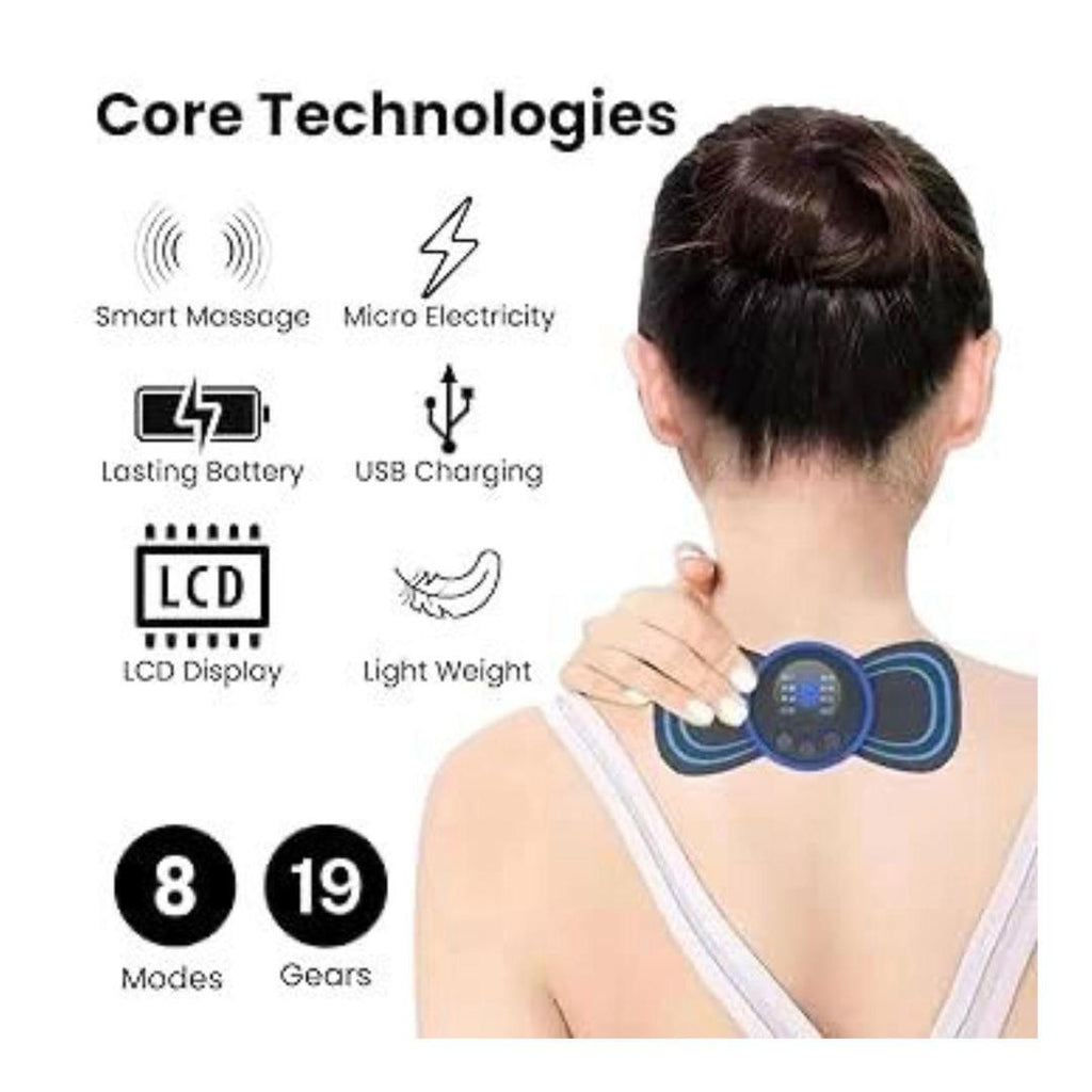 Electric Neck Massager Patch – Mini Butterfly EMS Massage Machine for Full Body