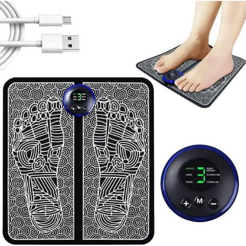 EMS Foot Massager Mat Portable Electric Muscle Stimulation Improve Blood Circulation Relieve Pain Folding Feet Massage Pad Electronic USB Rechargeable