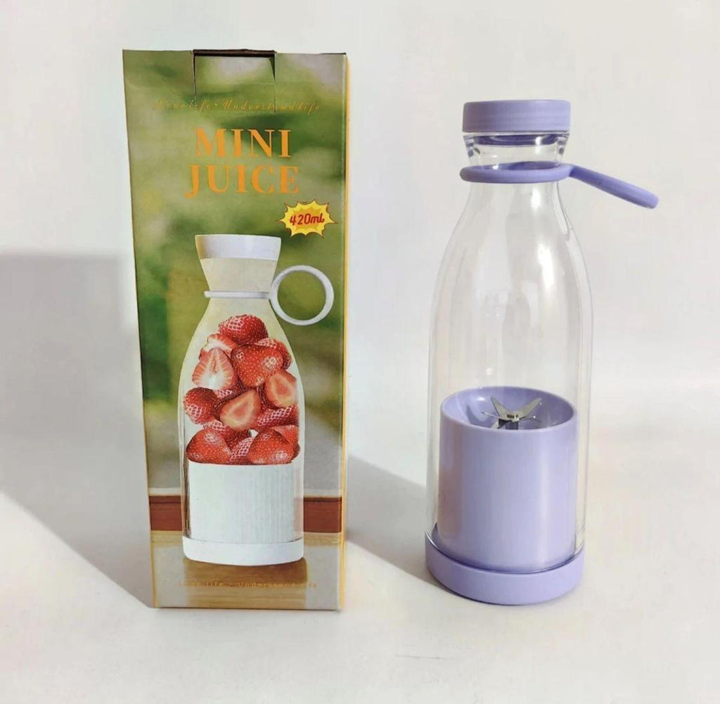 Mini Juicer Blender Machine- 420ml Capacity| High Quality Portable Juice Maker Machine| Personal USB Rechargeable Mixer Bottle for Shakes and Smoothies| Outdoor Wireless Fruit Vegetables Juicer Cup for Traveling, Kitchen, Picnic and Gym