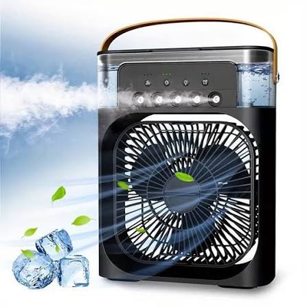 Desk Cooling Fan Portable Air Conditioner mini AC Fan Big Size Mini Air Cooler Ice Fan & Humidifier USB Electric Fan with Water Mist LED Lights Adjustable Wind Speed Small Desktop Cooling Fan for Rooms, Office & Home