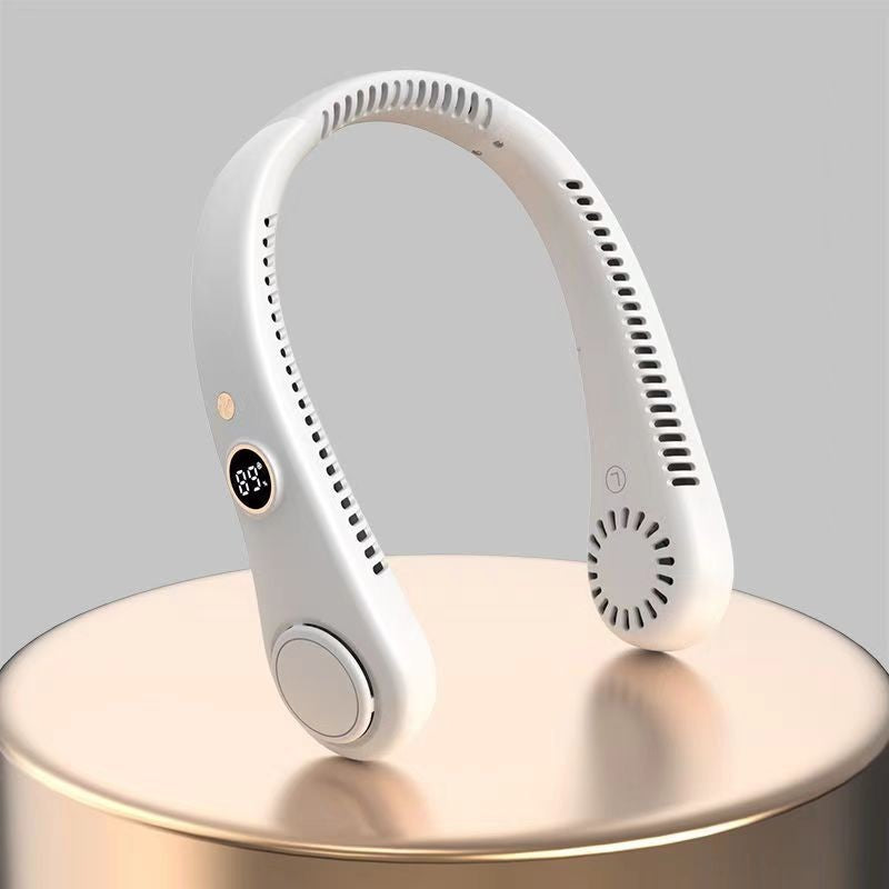 Neck Fan Portable Bladeless neck fans rechargeable USB Cooling Fan Super Strong hanging neck fan Portable Personal Fan Super Quiet Fan Dual Cooling Fan Summer Fan for Outdoor Sports Home Office Travel