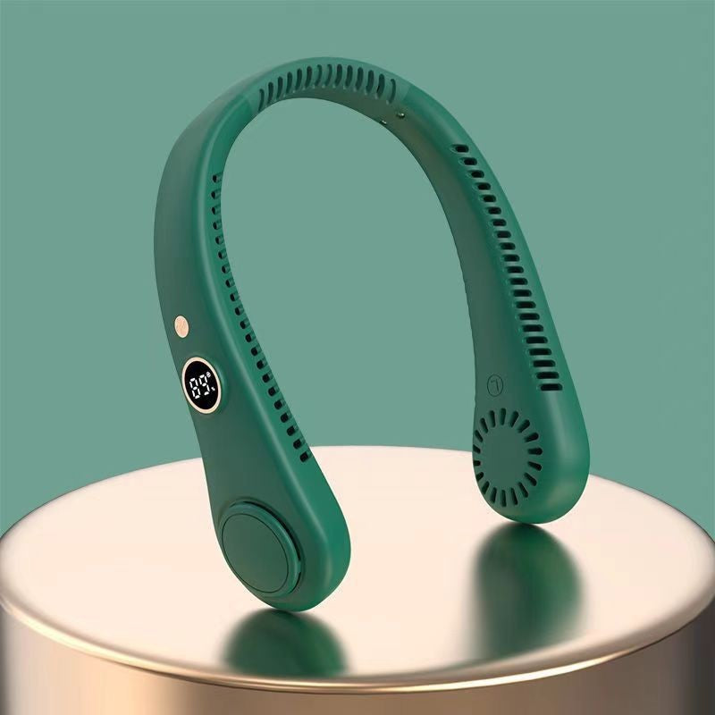 Neck Fan Portable Bladeless neck fans rechargeable USB Cooling Fan Super Strong hanging neck fan Portable Personal Fan Super Quiet Fan Dual Cooling Fan Summer Fan for Outdoor Sports Home Office Travel